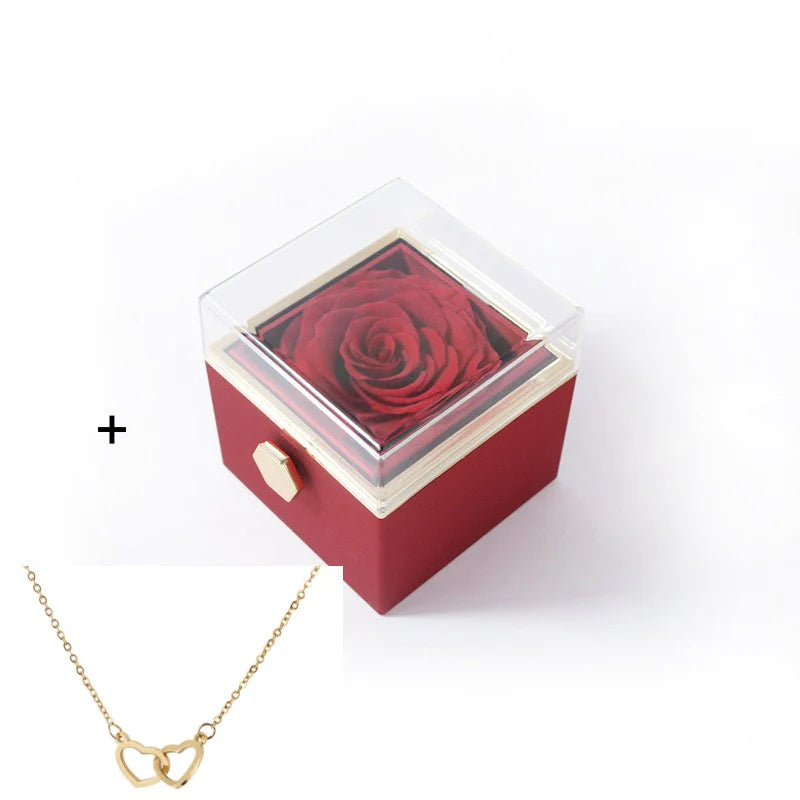 Forever Rose - Rotating Box W/ Customized Love Locket